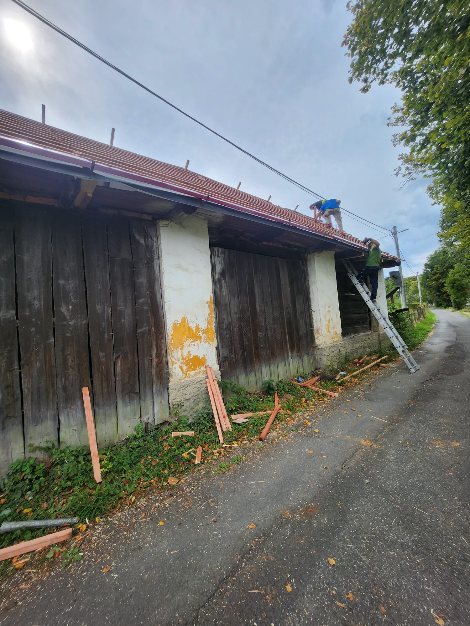 Střecha při rekonstrukci